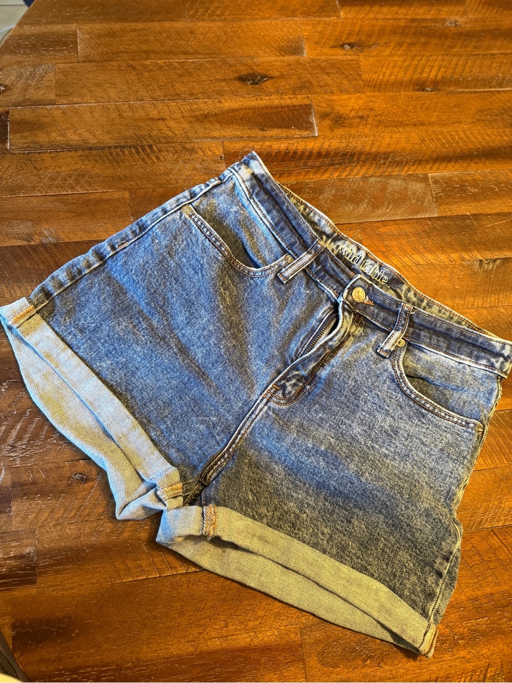 wild fable High Waist Roll-Cuff Denim Shorts